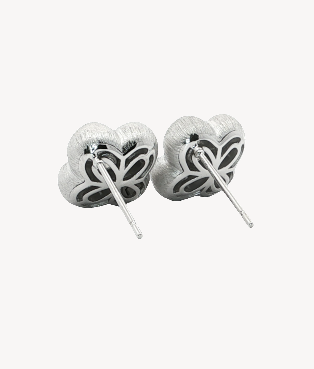 Silver Diamond Floral Stud Earrings