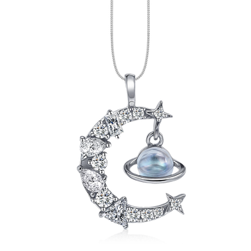Moon & Planet Necklace