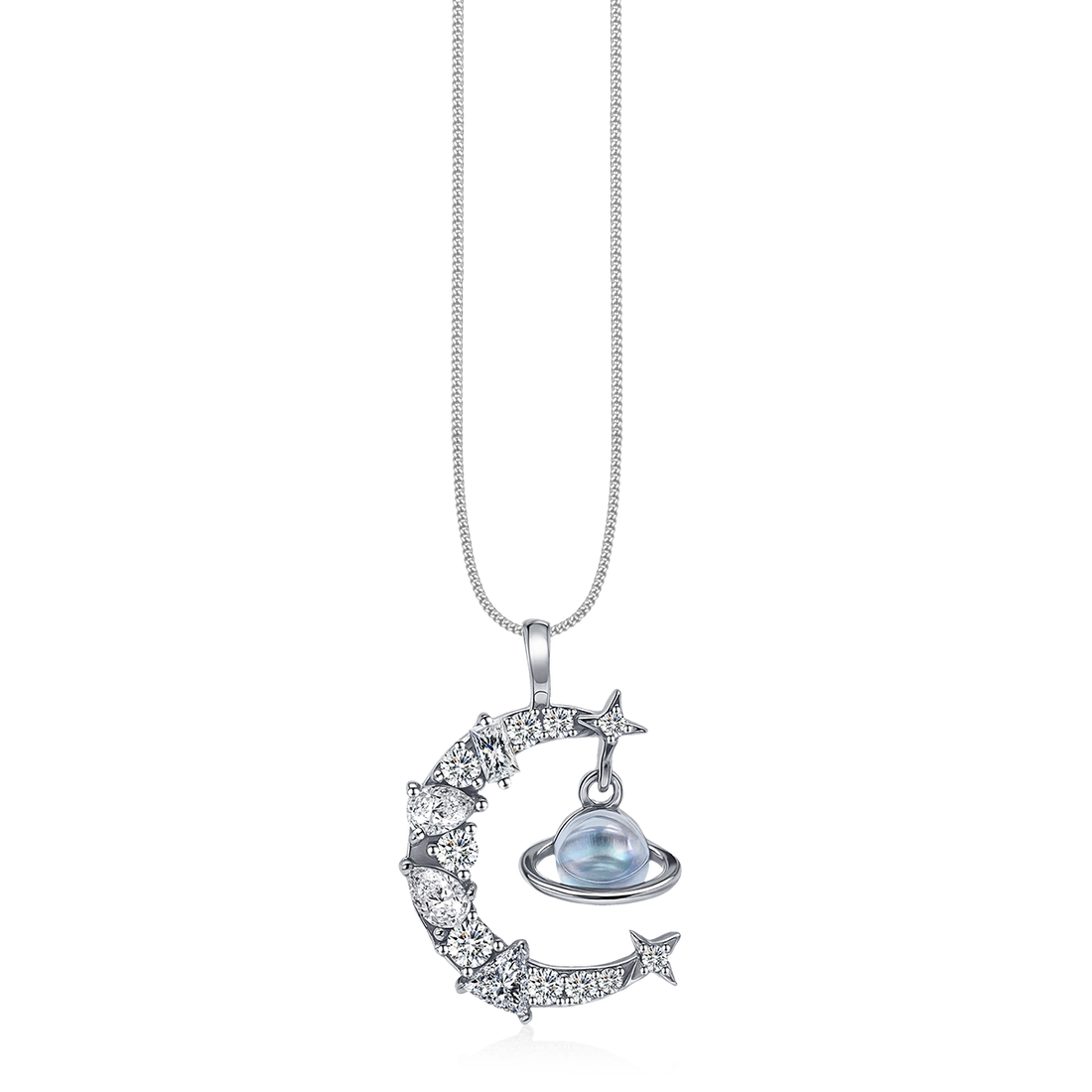 Moon & Planet Necklace